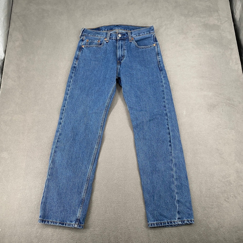 Levis 505 Regular Fit Straight Leg Jeans Medium Wash Blue Denim W30 L30